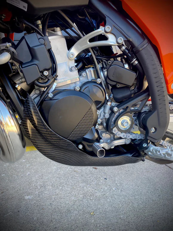 P3 Carbon Fiber Skid Plate 2025+ KTM/Husky/GasGas 250/300 w/ Linkage | 301085