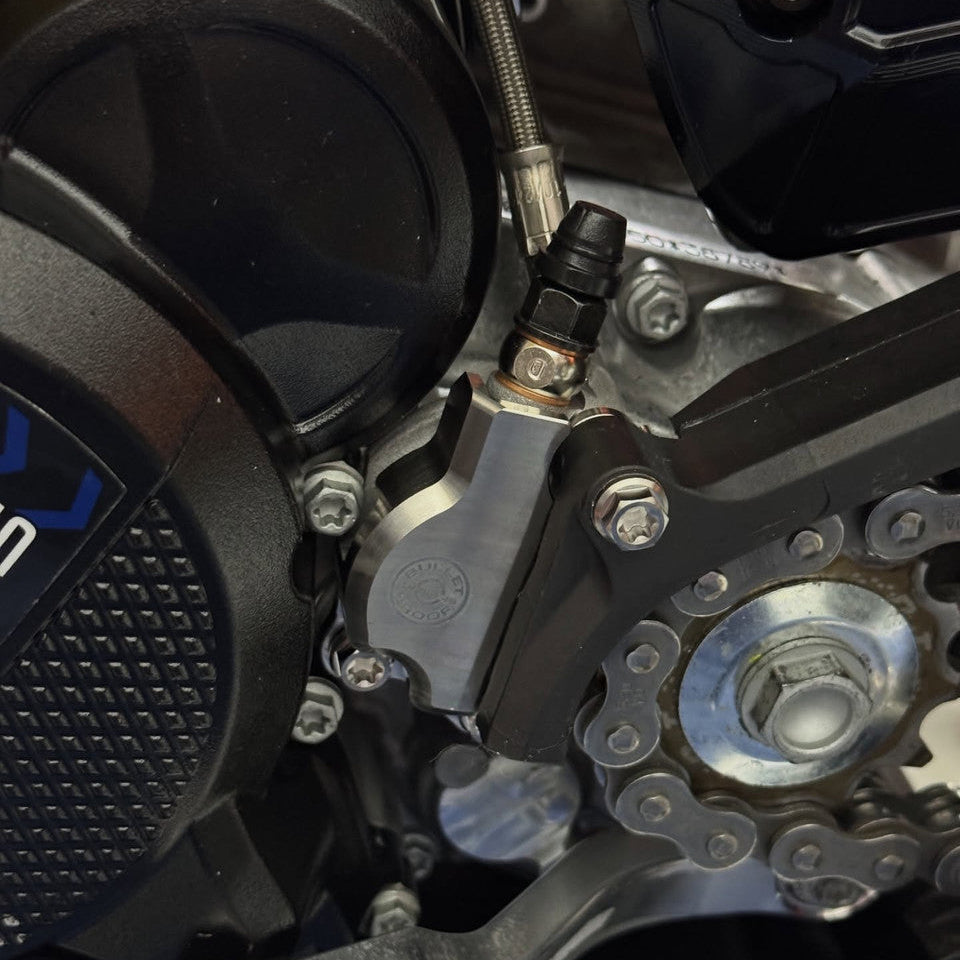 Bullet Proof Designs Titanium Slave Cylinder Guard + Chain Guide | TI-SG-CG-2T