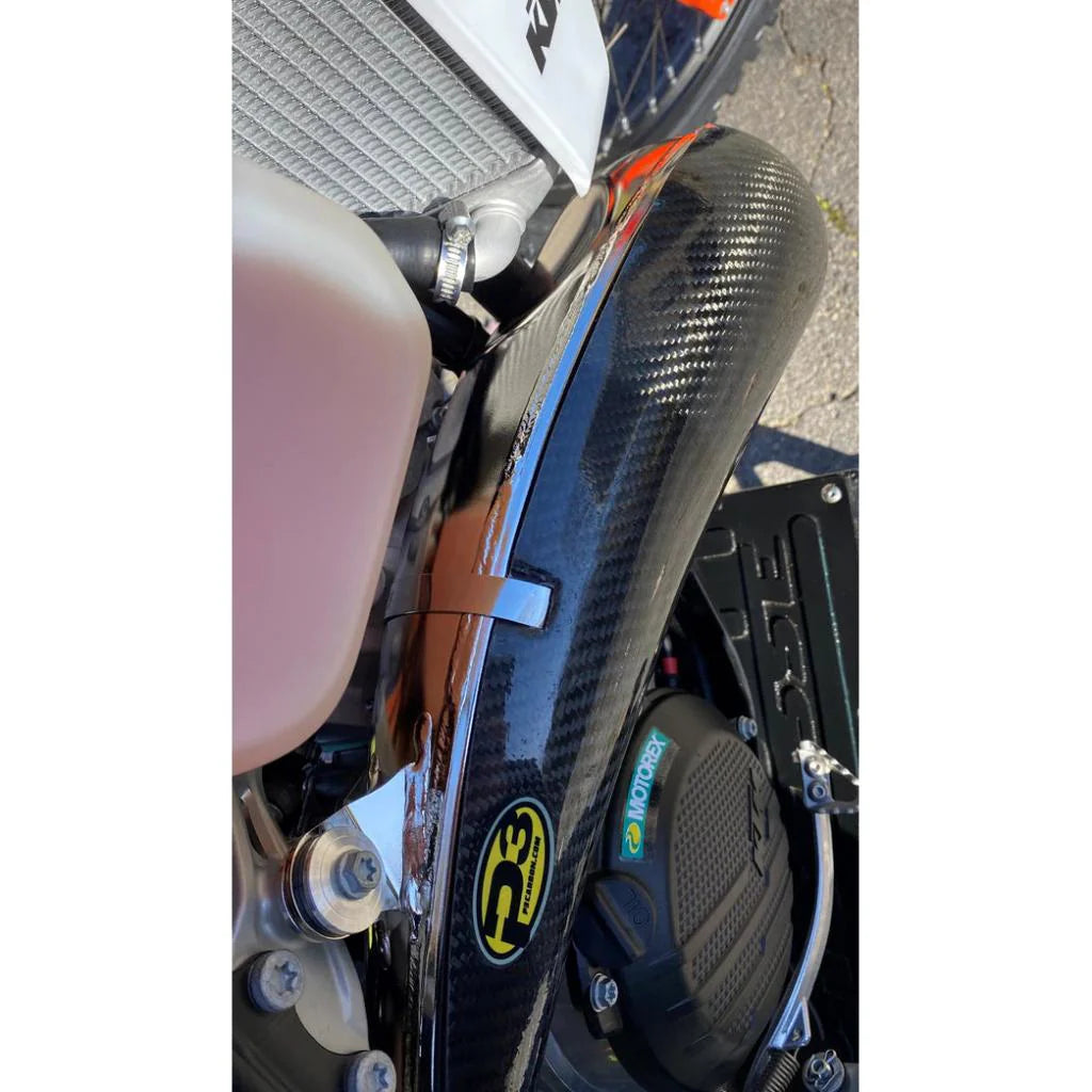 P3 Max Coverage Carbon Fiber Pipe Guard KTM/Husqvarna 250/300 (2023) | 101081