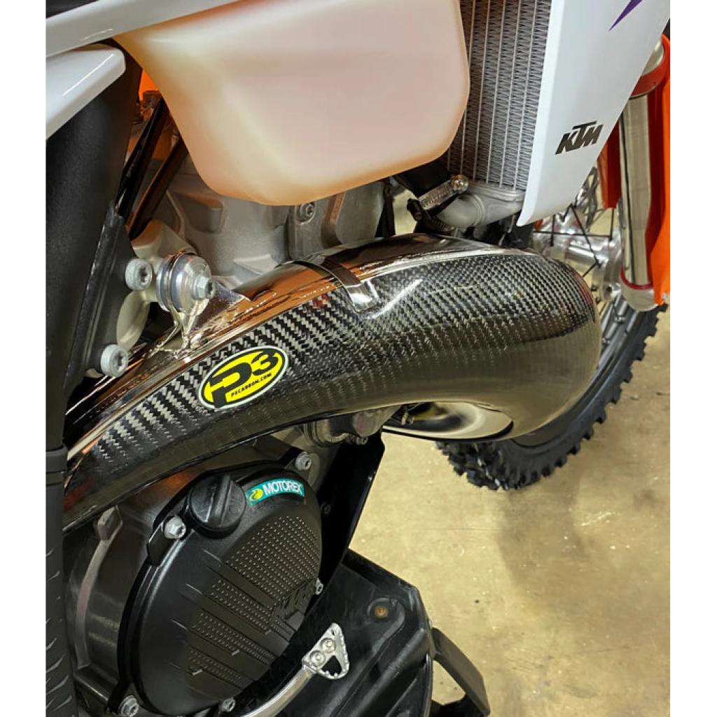 P3 Max Coverage Carbon Fiber Pipe Guard KTM/Husqvarna 250/300 (2023) | 101081