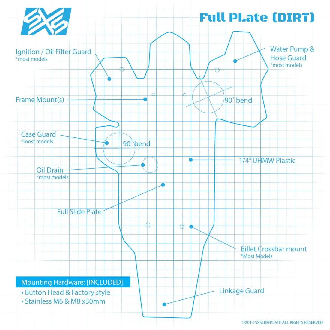 SXS Full Coverage Slide Plate 2024-UP KTM 250-500 XCF-W (PDS) | D126