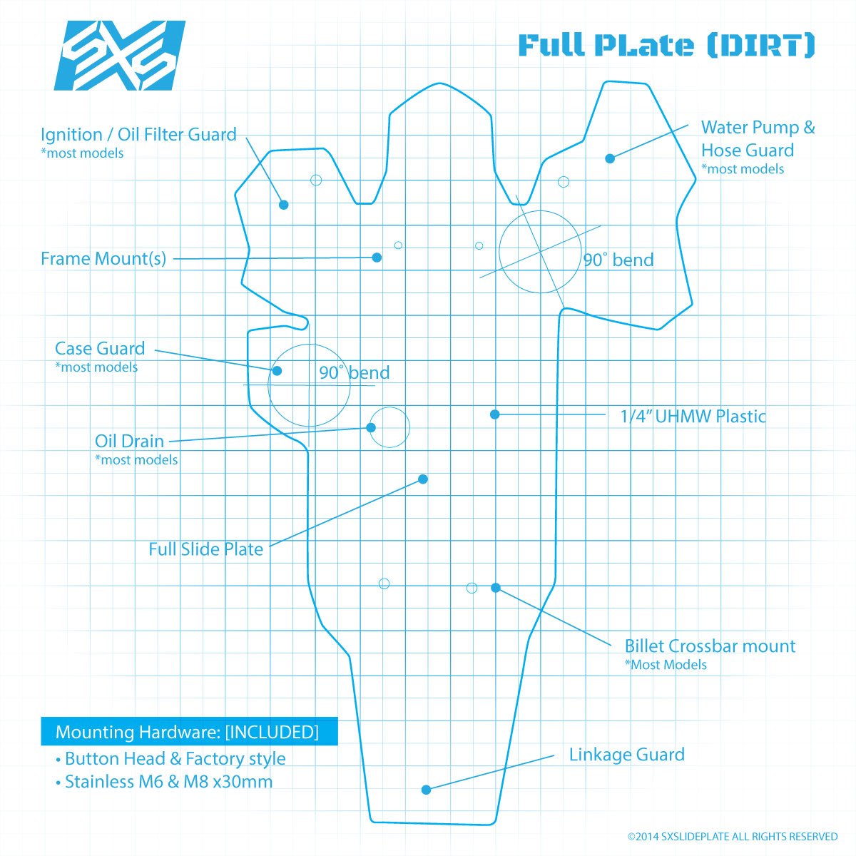 SXS Full Coverage Slide Plate Yamaha YZ125/X | D201